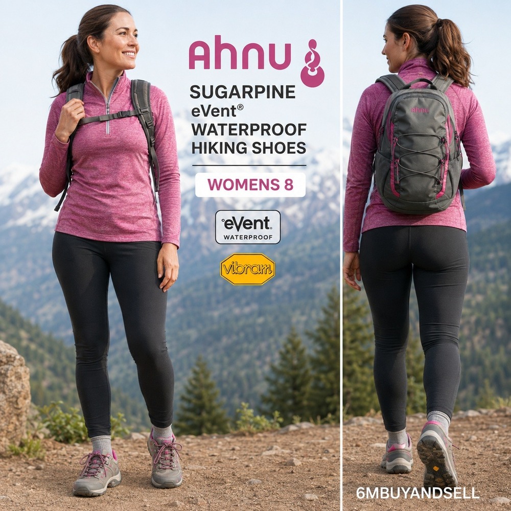 Ahnu Sugarpine eVent Waterproof Hiking Shoes Grey Pink Vibram 1019206 Womens 8